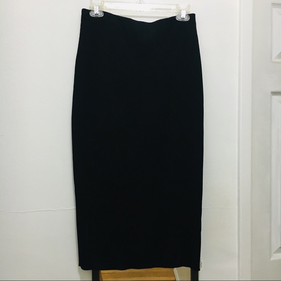 H&M High Waisted Side Slit Ribbed Midi Skirt - Picture 4 of 4